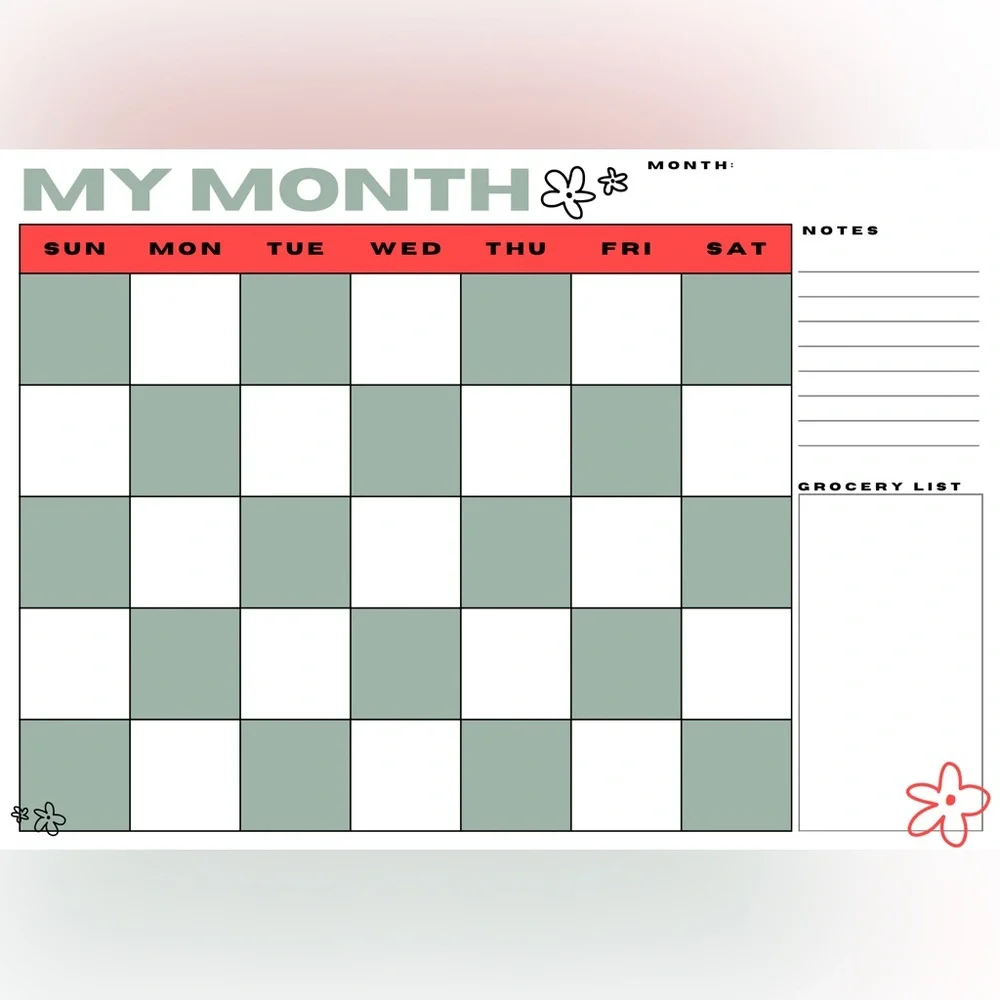 Multi color Fridge calendar 20x14